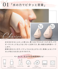 乾燥時・湿潤時のスポンジサイズ比較図