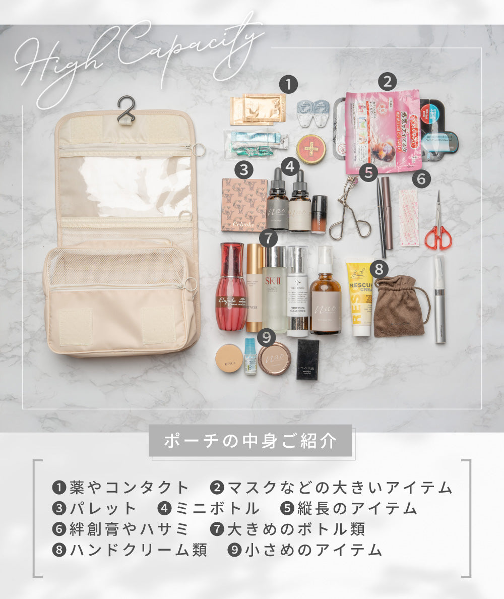 収納力抜群！旅行用ポーチに入る9種のアイテム紹介