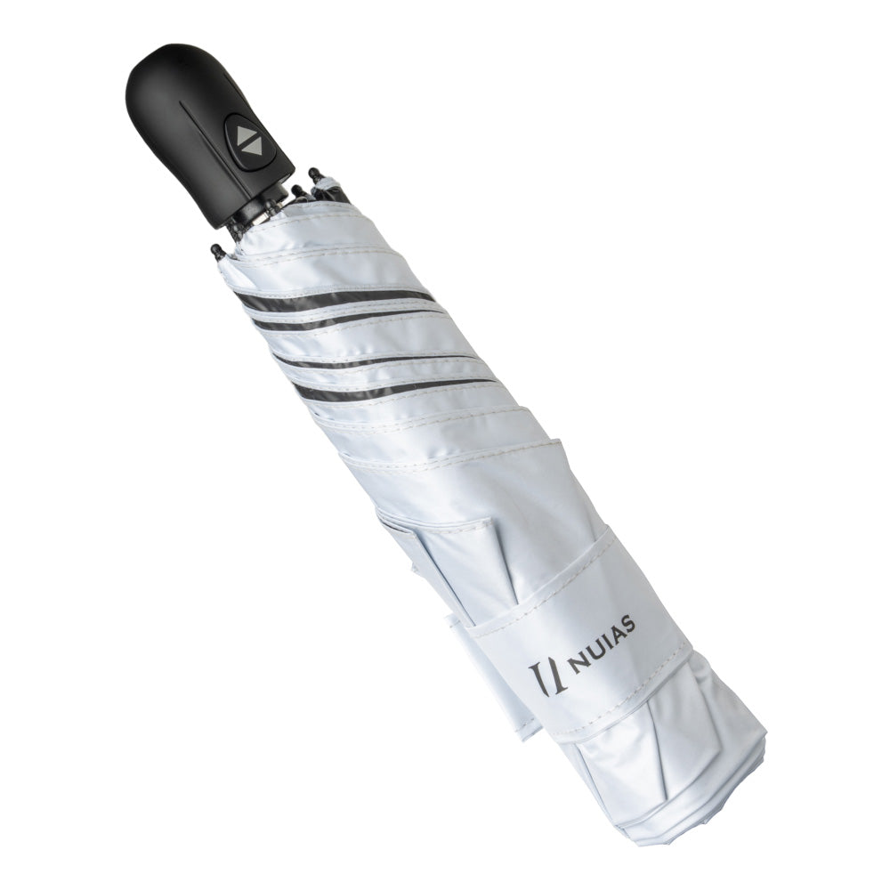 NUIAS折りたたみ晴雨兼用傘 ホワイト UVカット99.99％ 撥水加工 超軽量190g