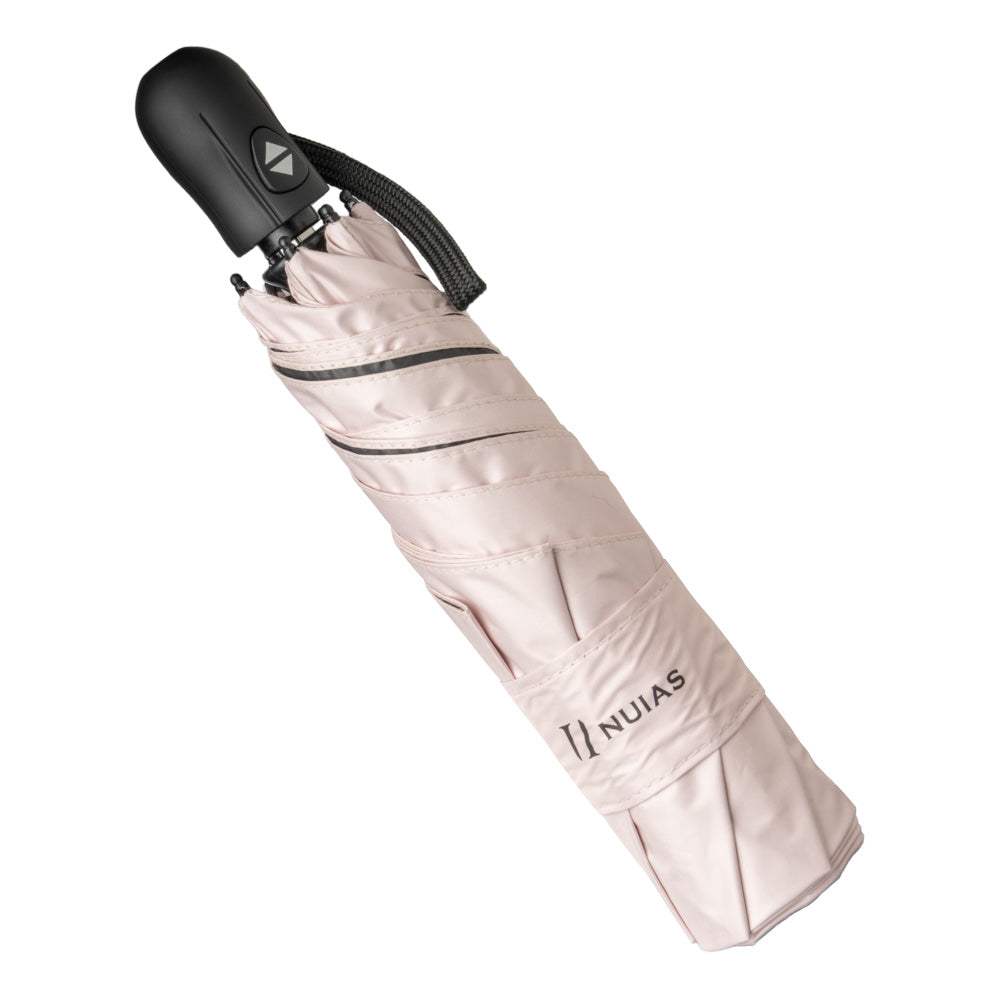 NUIAS折りたたみ晴雨兼用傘 ライトピンク UVカット99.99％ 撥水加工 超軽量190g