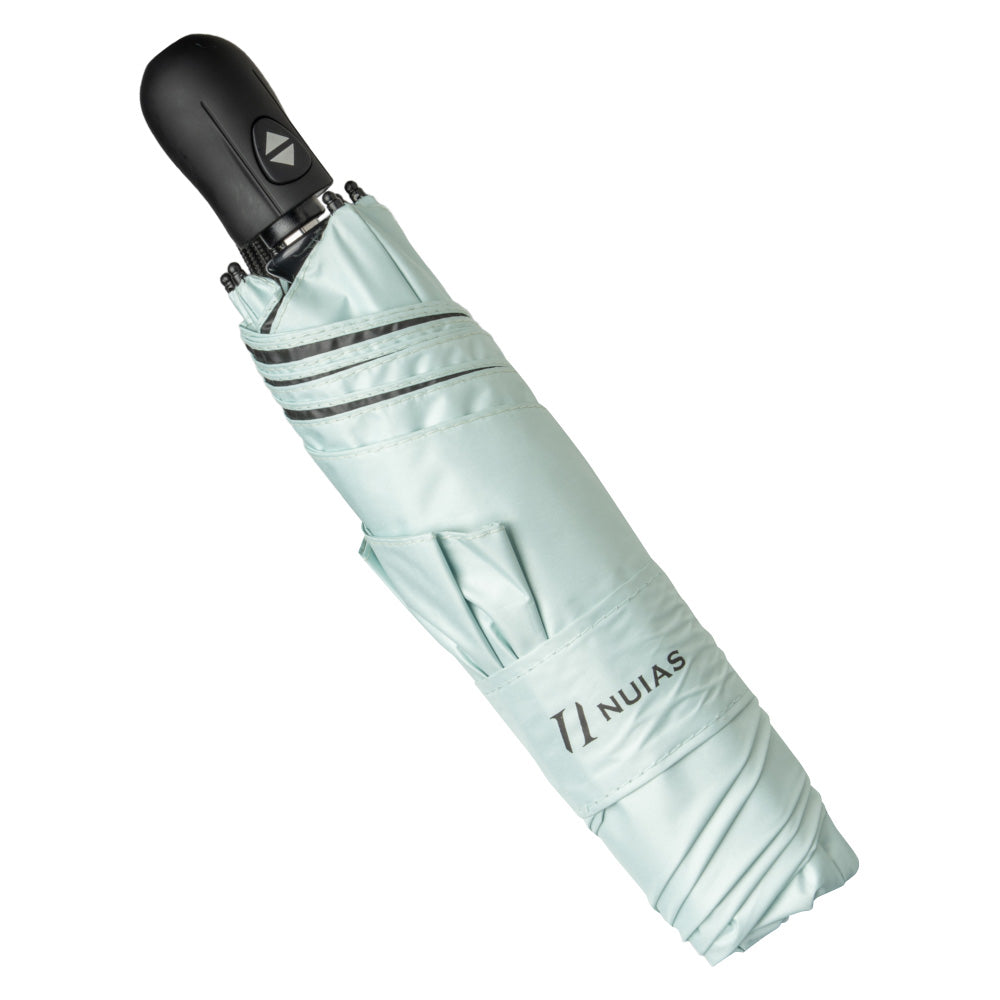 NUIAS折りたたみ晴雨兼用傘 ライトグリーン UVカット99.99％ 撥水加工 超軽量190g