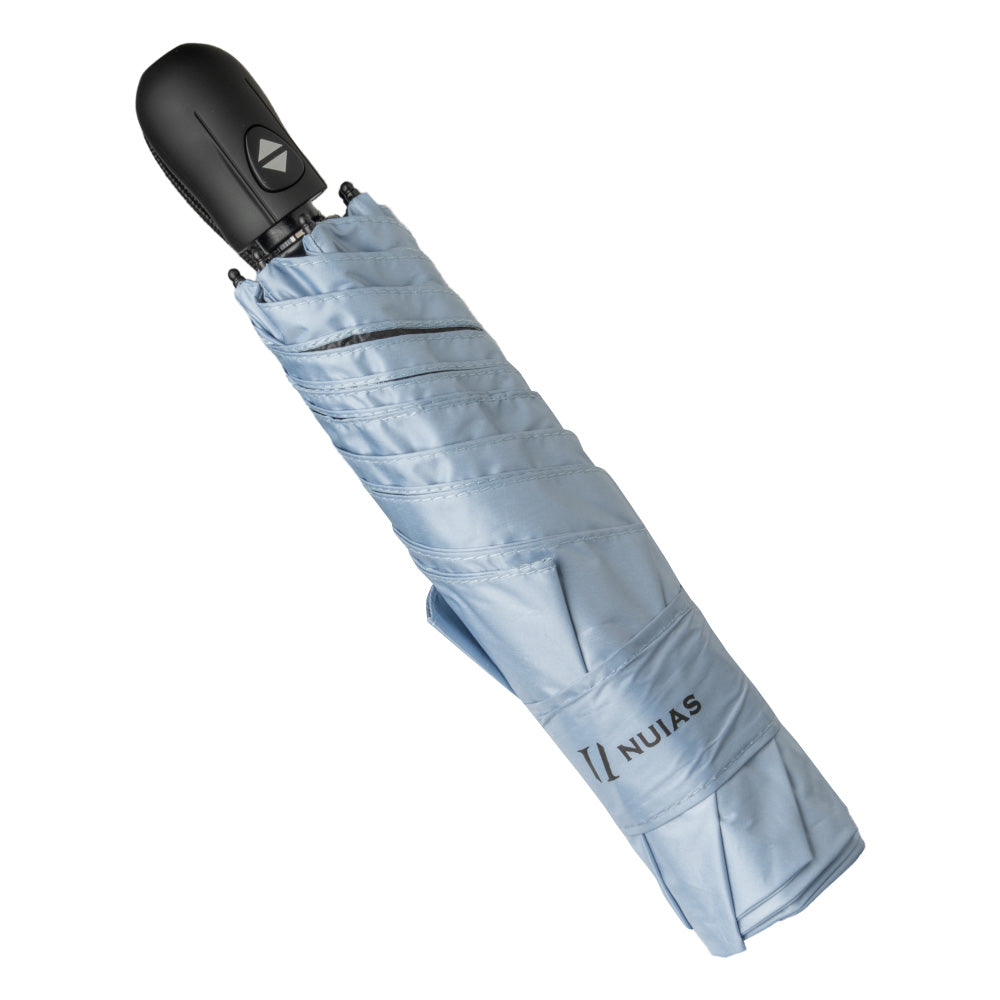 NUIAS折りたたみ晴雨兼用傘 ライトブルー UVカット99.99％ 撥水加工 超軽量190g