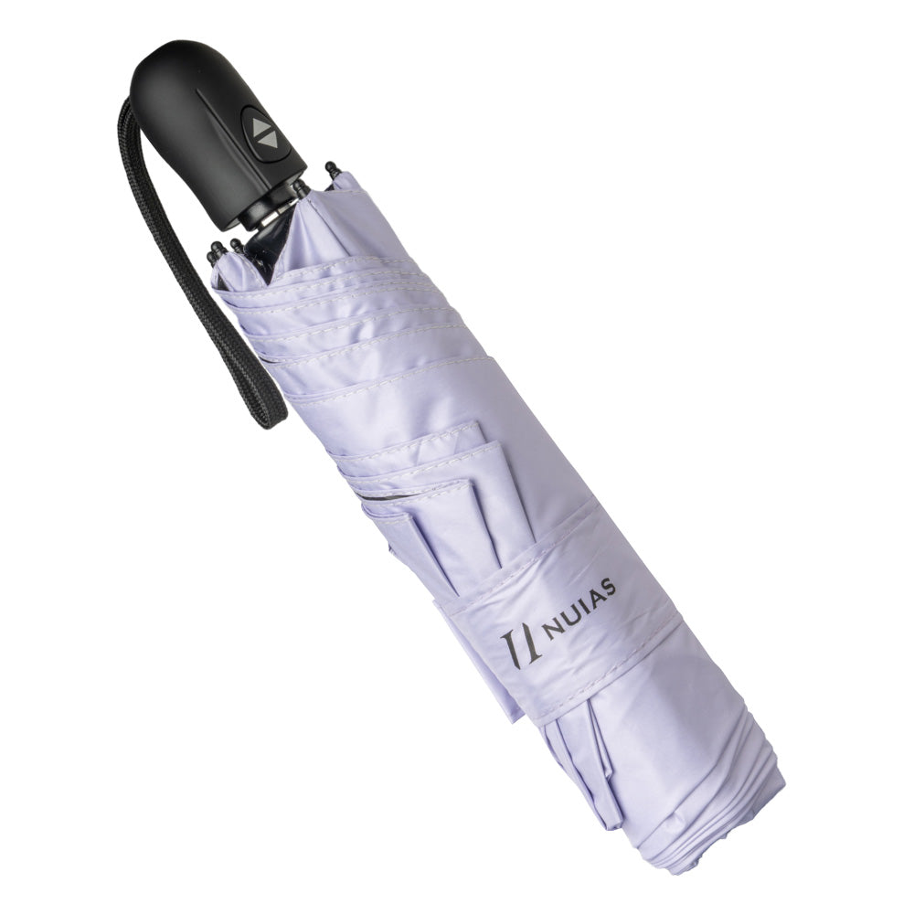 NUIAS折りたたみ晴雨兼用傘 ライトパープル UVカット99.99％ 撥水加工 超軽量190g
