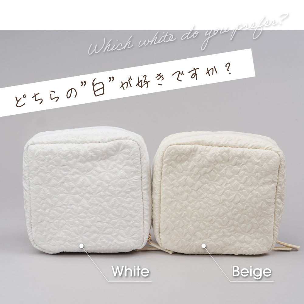 化粧ポーチ エンボスメイクポーチ 小物入れ 可愛い 花柄 スクエア コスメポーチ トラベルポーチ 化粧品 ポーチ 大きめ 小さめ 大容量 機能的 かわいい 縦型